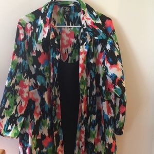 Plus size black and blue top blouse